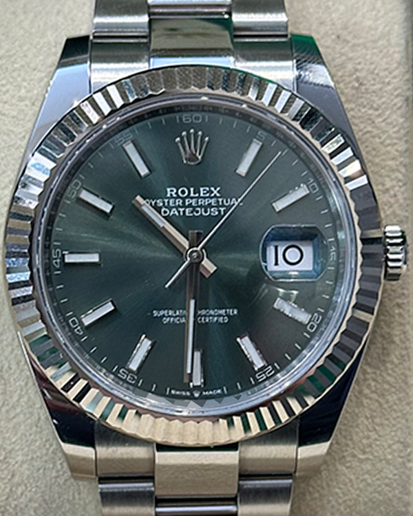 2023 Rolex Datejust 41MM Mint Green Oystersteel Bracelet (126334)