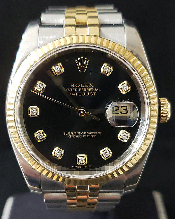 Rolex Datejust 36MM Black Dial Two-Tone Jubilee Bracelet (116233)