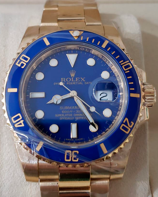 2014 Rolex Submariner Date Blue Dial Oyster Bracelet (116618LB)