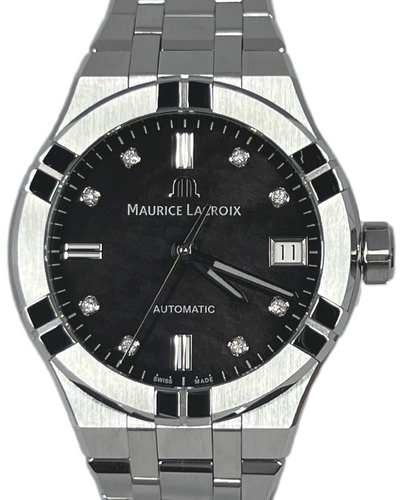 Maurice Lacroix Aikon 35MM Black Mother of Pearl Dial Steel Bracelet (AI6006-SS002-370-1)
