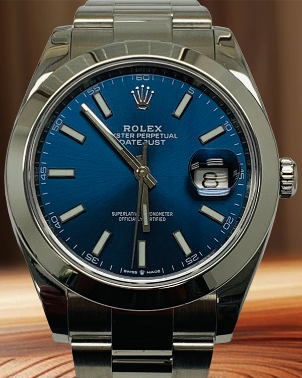 2021 Rolex Datejust 41MM Blue Dial Oyster Bracelet (126300)