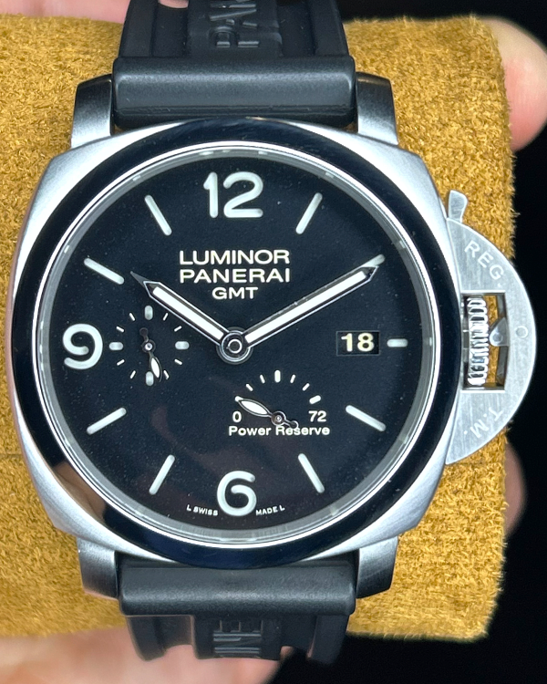 Panerai Luminor 1950 3 Days GMT 44MM Black Dial Rubber Strap (PAM00321)