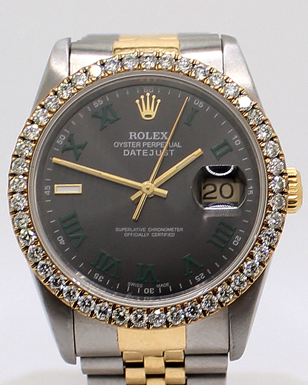 Rolex Datejust "Wimbledon" 36MM Aftermarket Slate Dial Two-Tone Jubilee Bracelet (16233)