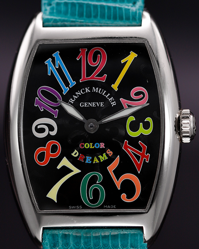 Franck Muller Color Dreams 29x39MM Quartz Black Dial Aftermarket Leather Strap (7502QZ)