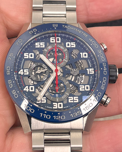 2020 Tag Heuer Carrera Calibre HEUER 01 "Red Bull" 45MM Skeleton Dial Steel Bracelet (CAR2A1K)