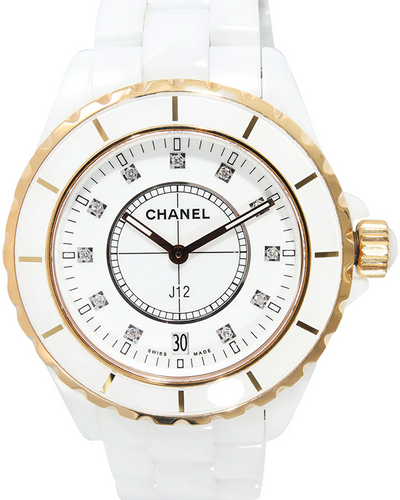 Chanel J-12 39MM Quartz White Dial Ceramic Bracelet (H2180)