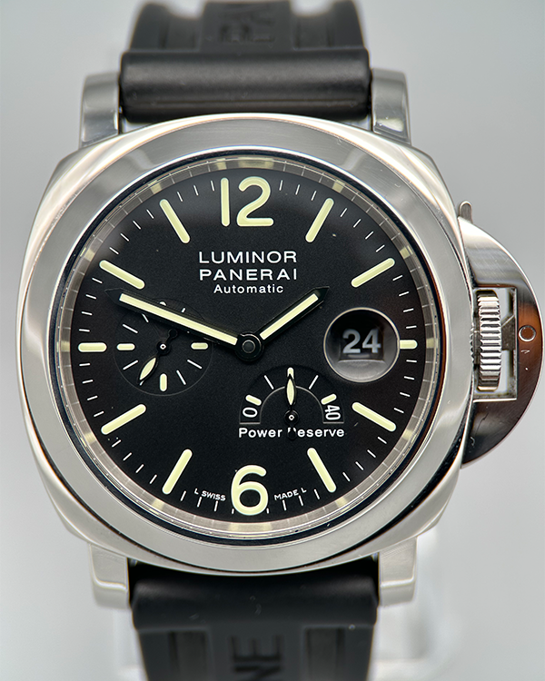 2007 Panerai Luminor Power Reserve 44MM Black Dial Rubber Strap (PAM00090)