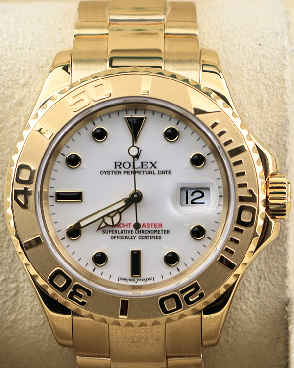 1997 (U Serial) Rolex Yacht-Master 40MM White Dial Yellow Gold Bracelet (16628)