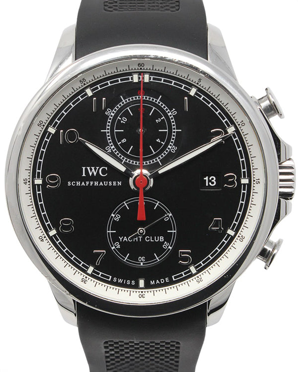 IWC Schaffhausen Portuguese Yacht Club Chronograph 45MM Black Dial Rubber Strap (IW390204)