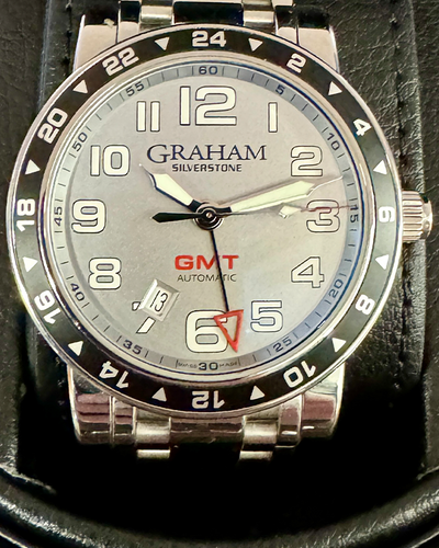 Graham Silverstone Time Zone GMT 42MM Silver Dial Steel Bracelet (2TZAS.S01A.L99S)