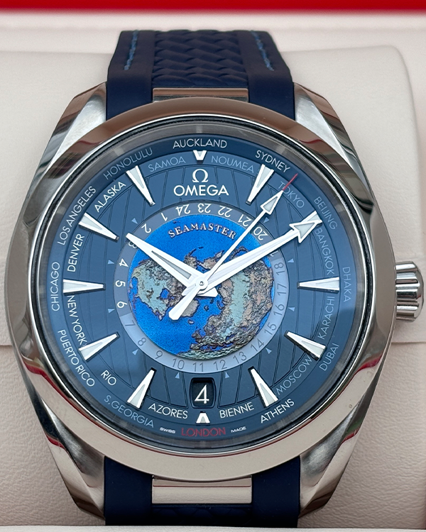 2023 Omega Seamaster Aqua Terra Worldtimer 43MM Blue Dial Rubber Strap (220.12.43.22.03.001)