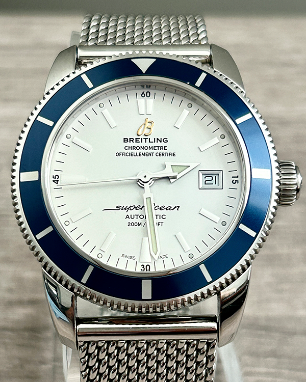 No Reserve - Breitling Superocean Heritage 42MM White Dial Steel Bracelet (A1732116)