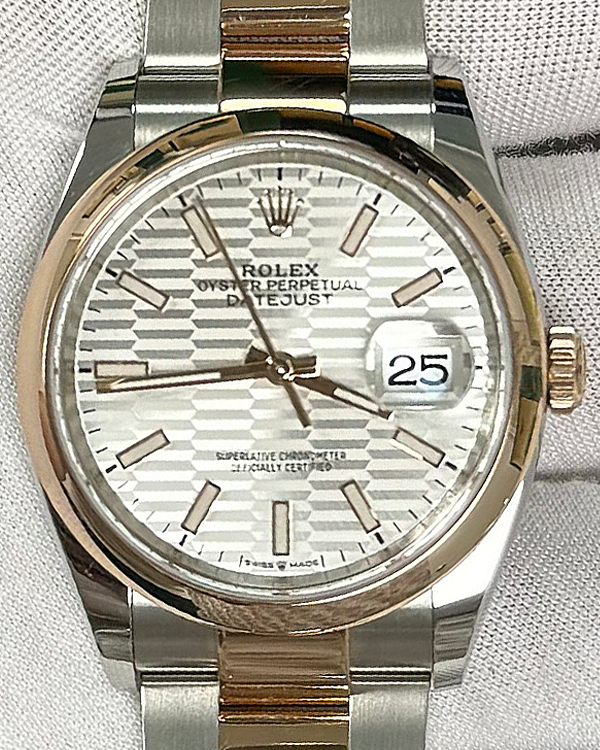 2022 Rolex Datejust 36MM Fluted Silver Dial Two-Tone Bracelet (126201)