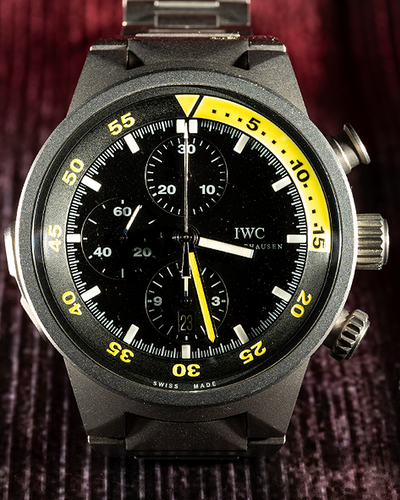 IWC Schaffhausen Aquatimer Chronograph 44MM Black Dial Titanium Bracelet (IW372304)