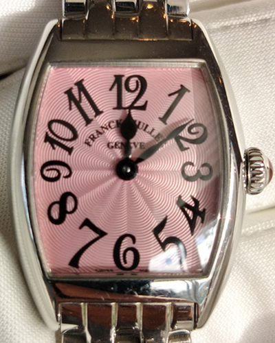 Franck Muller Tonneau Curvex Japan Edition 21x30MM Quartz Pink Dial Steel Bracelet (2252QZ)
