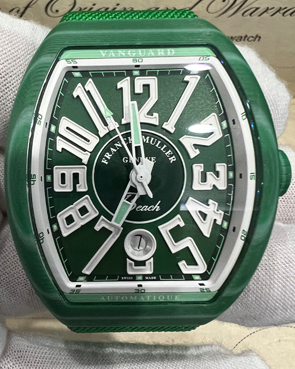 2023 Franck Muller Vanguard Beach 41MM Green Dial Textile/Leather Strap (V 41 SC DT BEACH VRV GF3)