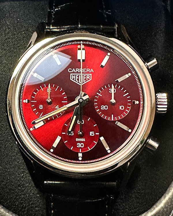 Tag Heuer Carrera Chronograph L.E 39MM Cherry Red Dial Leather Strap (CBK221G.FC6479)