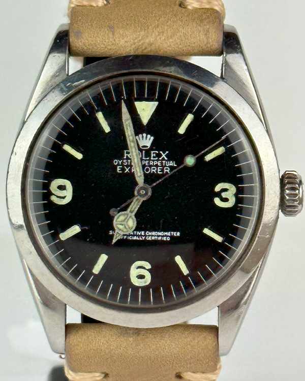 Rolex Explorer Vintage 36MM Black Dial Leather Strap (1016)