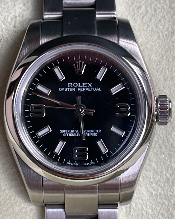 2008 Rolex Oyster Perpetual 26MM Black Dial Steel Bracelet (176200)