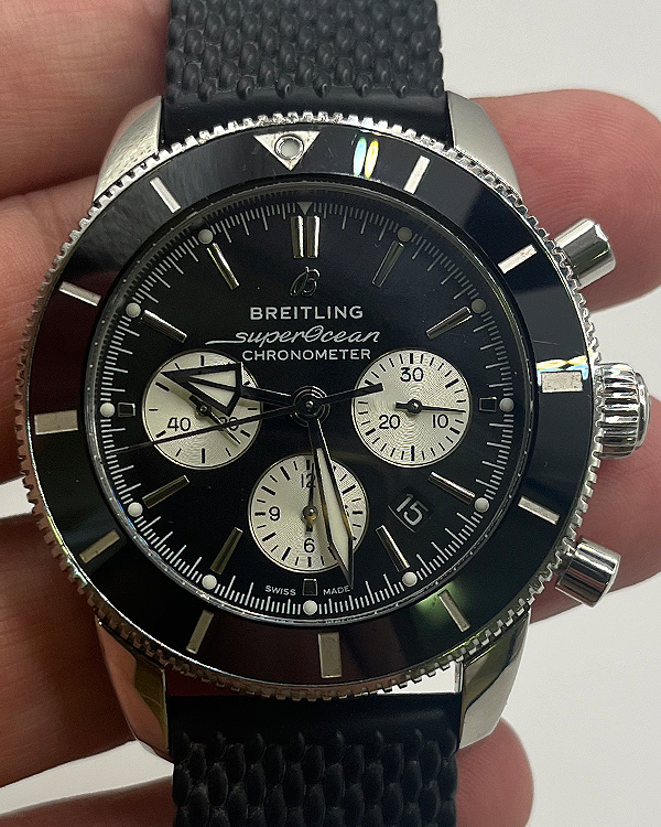 Breitling Superocean Heritage II 44MM Black Dial Rubber Strap (AB0162)