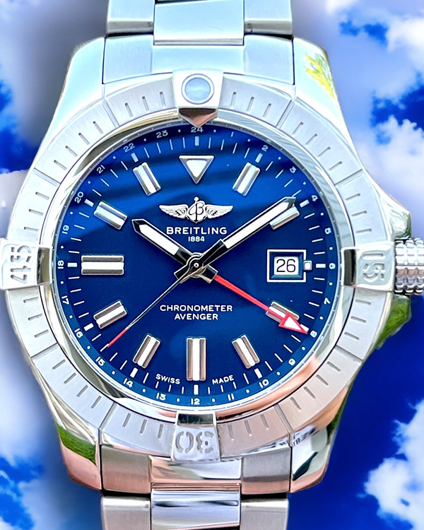 No Reserve - Breitling Avenger GMT 45 Steel Blue Dial (A32395101C1A1)