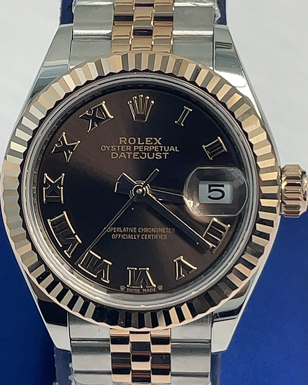 2023 Rolex Lady-Datejust 28MM Jubilee Bracelet Oystersteel and Everose Gold Chocolate Dial (279171)