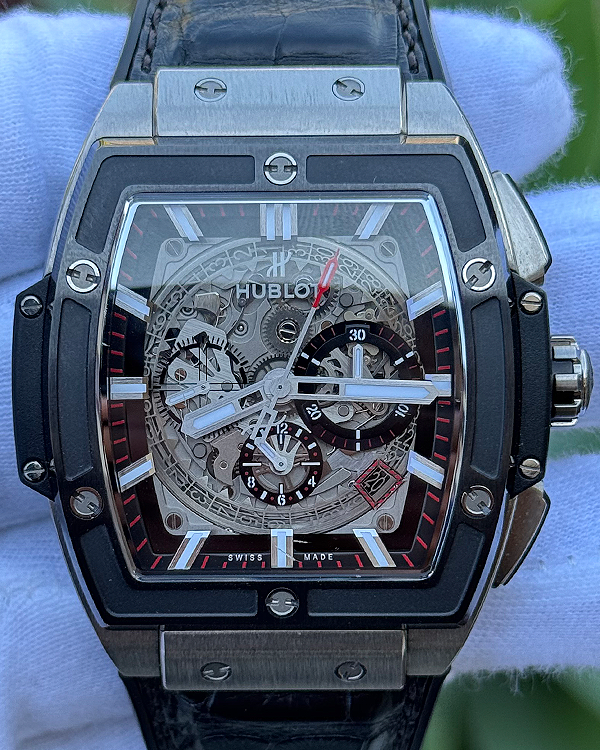 Hublot Spirit Of Big Bang 45MM Skeleton Dial Leather/Rubber Strap (601.NM.0173.LR)