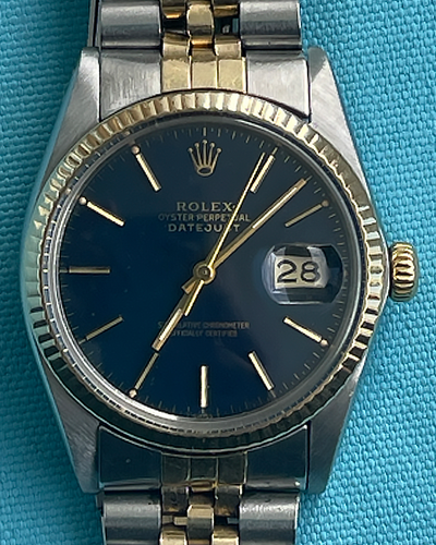 1980 (6.5 Mill. Serial) Rolex Datejust 36MM Black Dial Two-Tone Jubilee Bracelet (16013)