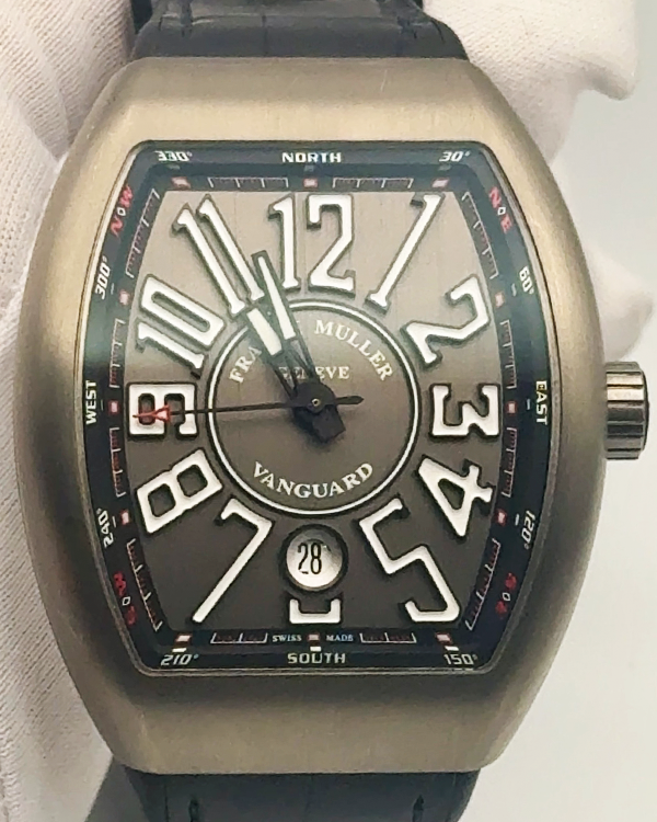 2016 Franck Muller Vanguard 41MM Grey Dial Leather Strap (V41 SC DT TT BR NR)