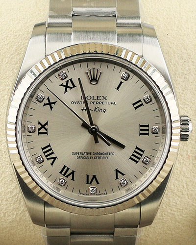 2010 (M Serial) Rolex Air-King 34MM Silver Dial Oyster Bracelet (114234)