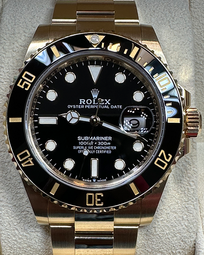 2023 Rolex Submariner Date 41MM Black Dial Yellow Gold Oyster Bracelet (126618LN)