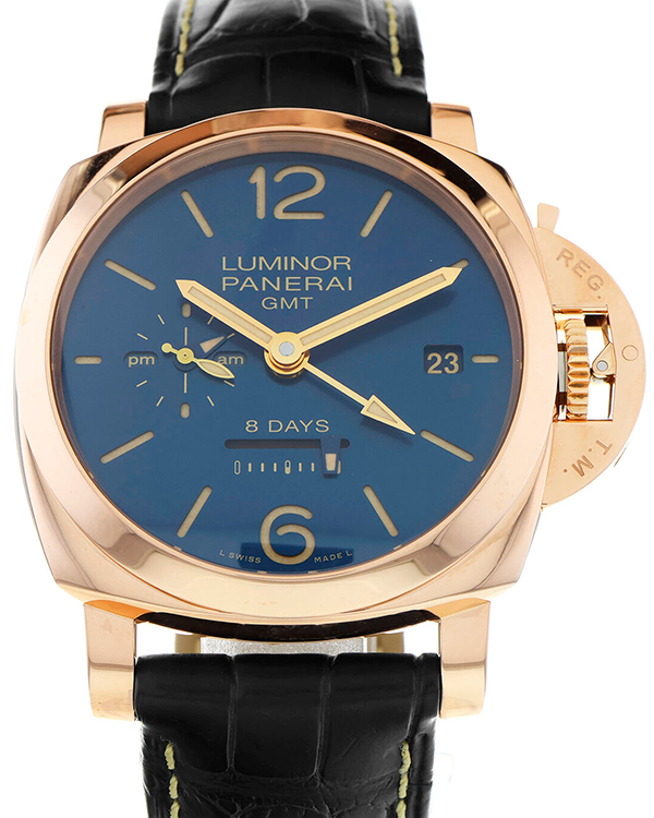 Panerai Luminor 1950 8 Days GMT "Pijnenburg" 44MM Blue Dial Leather Strap (PAM00623)