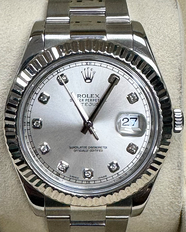 2013 Rolex Datejust II 41MM Silver Dial Oyster Bracelet (116334)