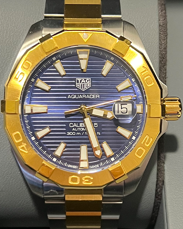 No Reserve - 2022 TAG Heuer Aquaracer 300M 41MM Blue Dial Two-Tone Bracelet (WBD2120.BB0930)