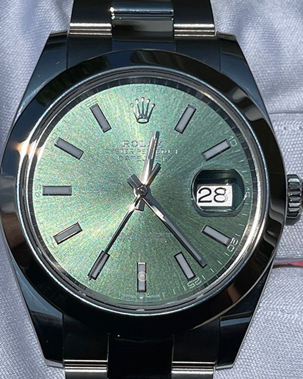 2023 Rolex Datejust 41 Oystersteel Mint Green Dial (126300)