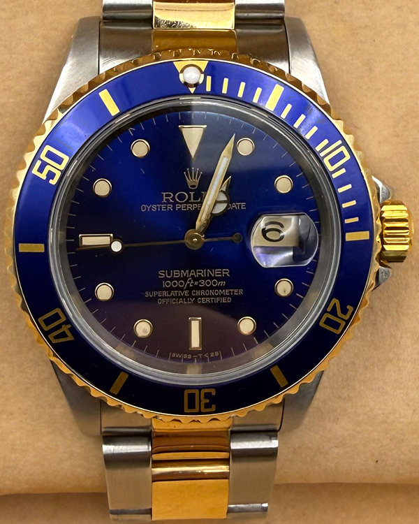 1991 Rolex Submariner Date "Bluesy" 40MM Blue Dial Two-Tone Oyster Bracelet (116613LB)