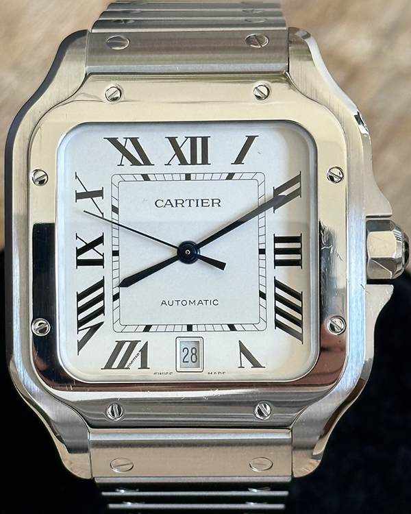 2022 Cartier Santos de Cartier 39.8MM Silver Dial Steel Bracelet (WSSA0018)