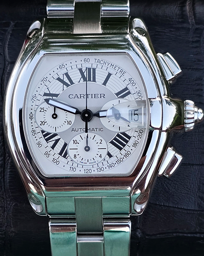 Cartier Roadster XL 43MM Silver Dial Steel Bracelet (W62006X6)