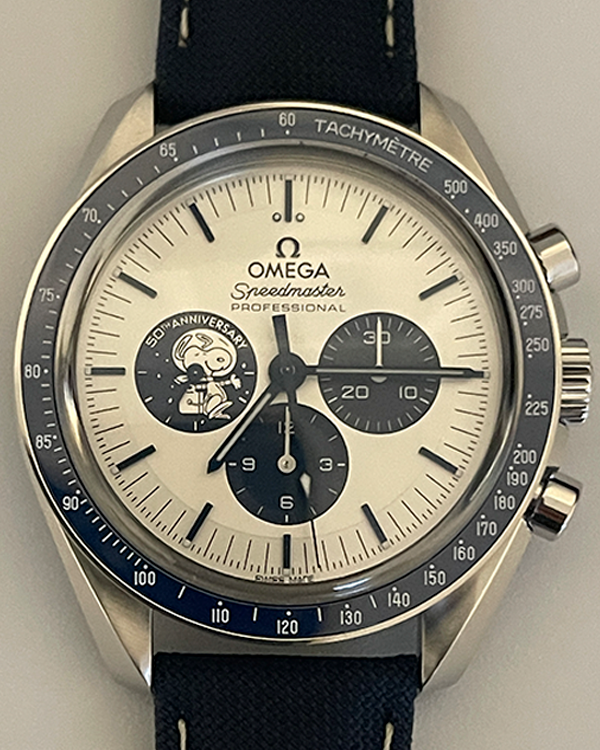 2023 Omega Speedmaster 50th Anniversary "Silver Snoopy Award" 42MM Silver Dial Textile Strap (310.32.42.50.02.001)