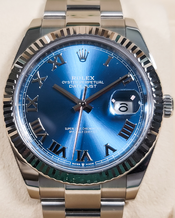 2021 Rolex Datejust 41MM Azurro Blue Dial Oystersteel Bracelet (126334)