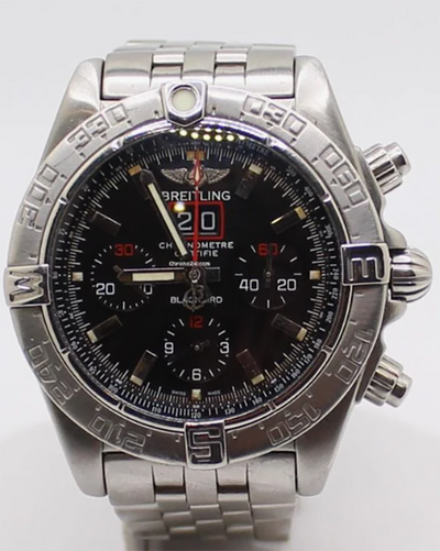 Breitling Blackbird 44MM Black Dial Steel Bracelet (A4436010/BB71/379A)