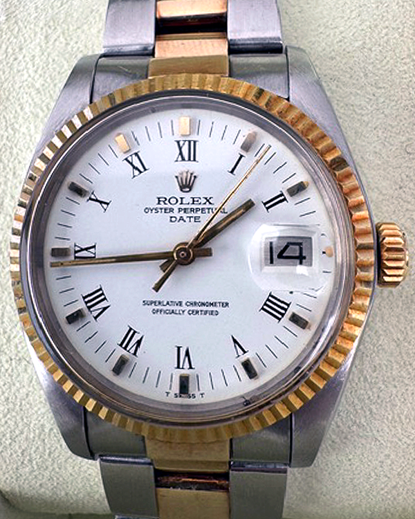 Rolex Oyster Perpetual Date 34MM White Dial Two-Tone Oyster Bracelet (1500)