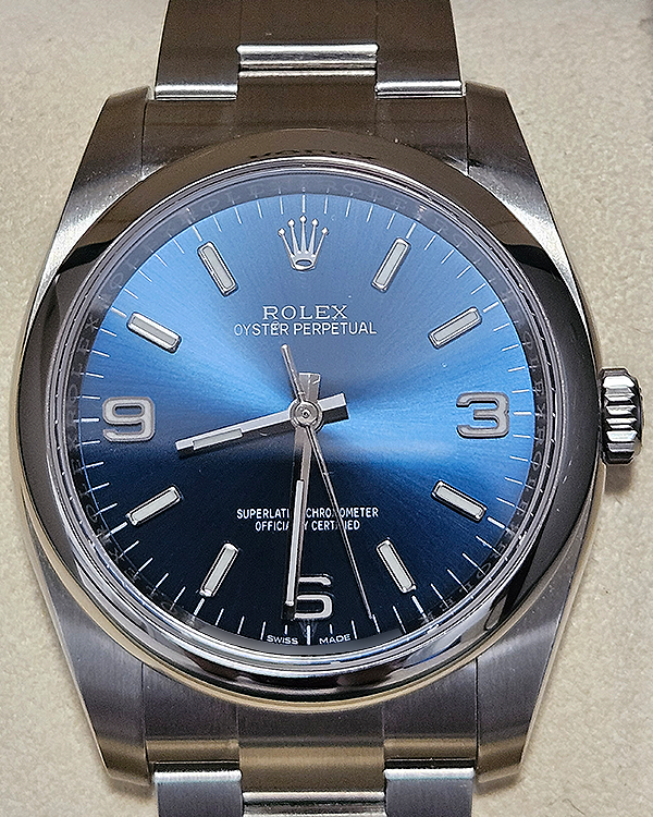 Rolex Oyster Perpetual 36MM Blue Dial Steel Bracelet (116000)