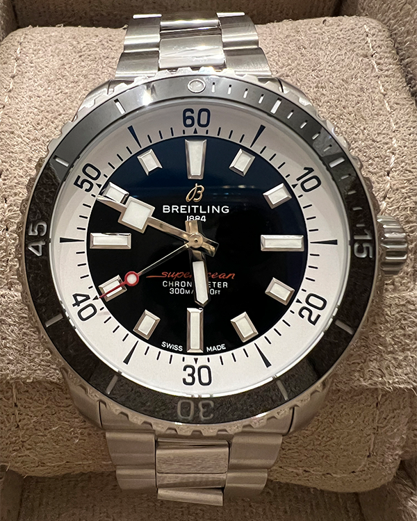 2023 Breitling Superocean 42MM Black Dial Steel Bracelet (A17375)