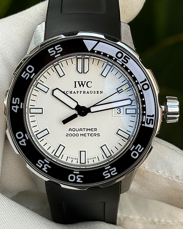 IWC Schaffhausen Aquatimer 2000 44MM White Dial Rubber Strap (IW356806)