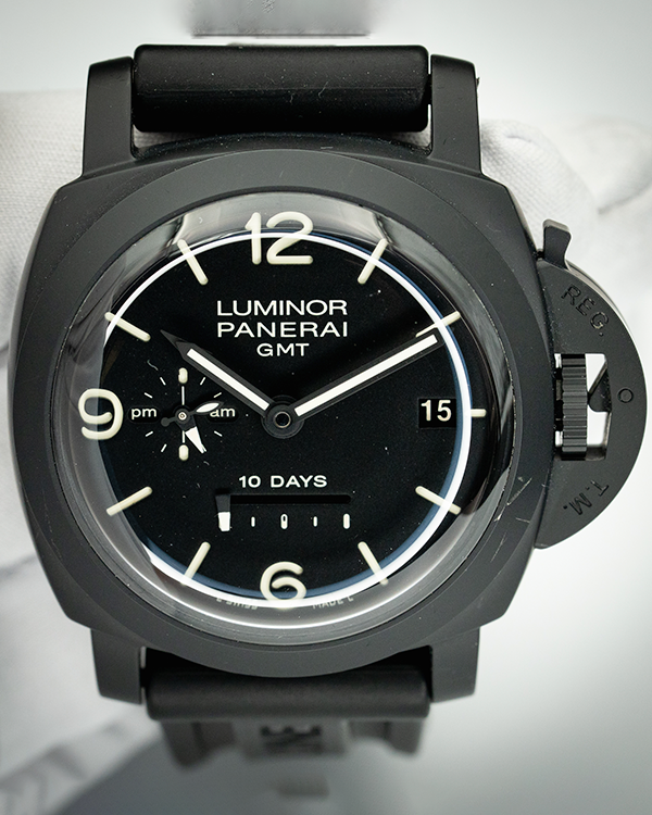 2019 Panerai Luminor 1950 10 Days GMT L.E. 44MM Black Dial Rubber Strap (PAM00335)