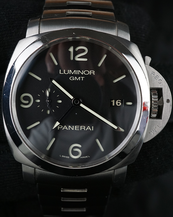 2012 Panerai Luminor 1950 3 Days GMT Automatic Steel Black Dial (PAM00329)