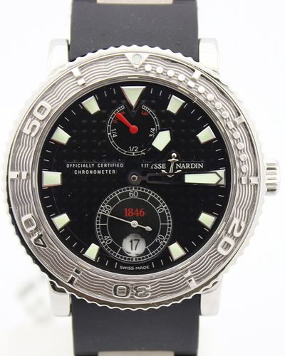 2005 Ulysse Nardin Marine Diver 40MM Black Dial Rubber Strap (263-51)