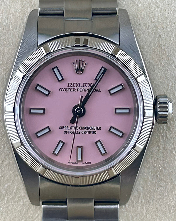 Rolex Oyster Perpetual 24MM Aftermarket Candy Pink Dial Oyster Bracelet (76030)