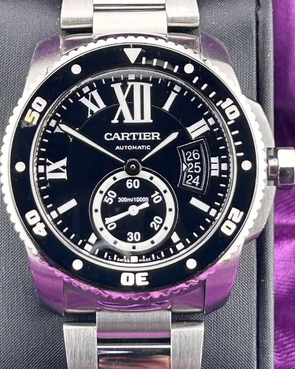 Cartier Calibre de Cartier Diver 42MM Black Dial Steel Bracelet (W7100056)